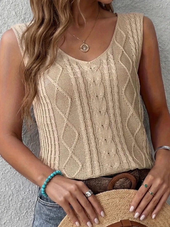 BellanBlue Tops - 016 classic Sleeveless V neck Knit Top